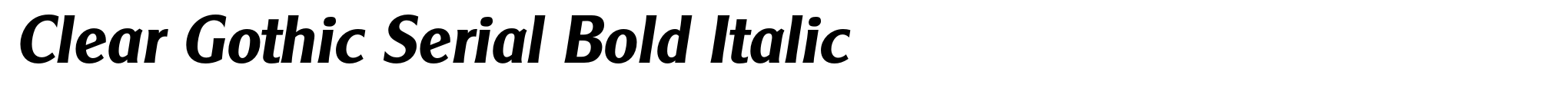 Clear Gothic Serial Bold Italic image